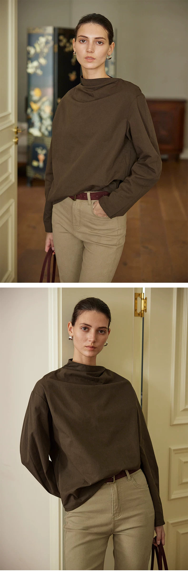 MOOFEEL Stand-Collar Shirt - 360 view 3
