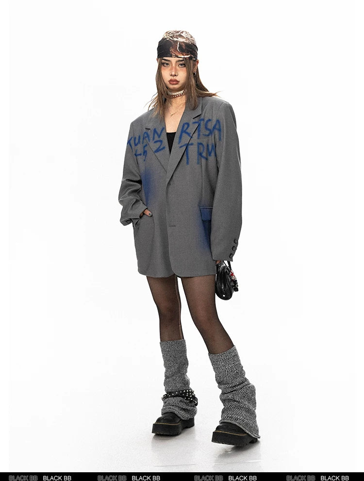 Blue Print Oversized Blazer