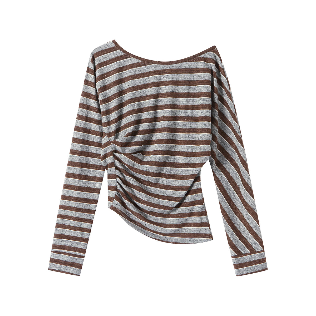 Asymmetric Striped Knit Top