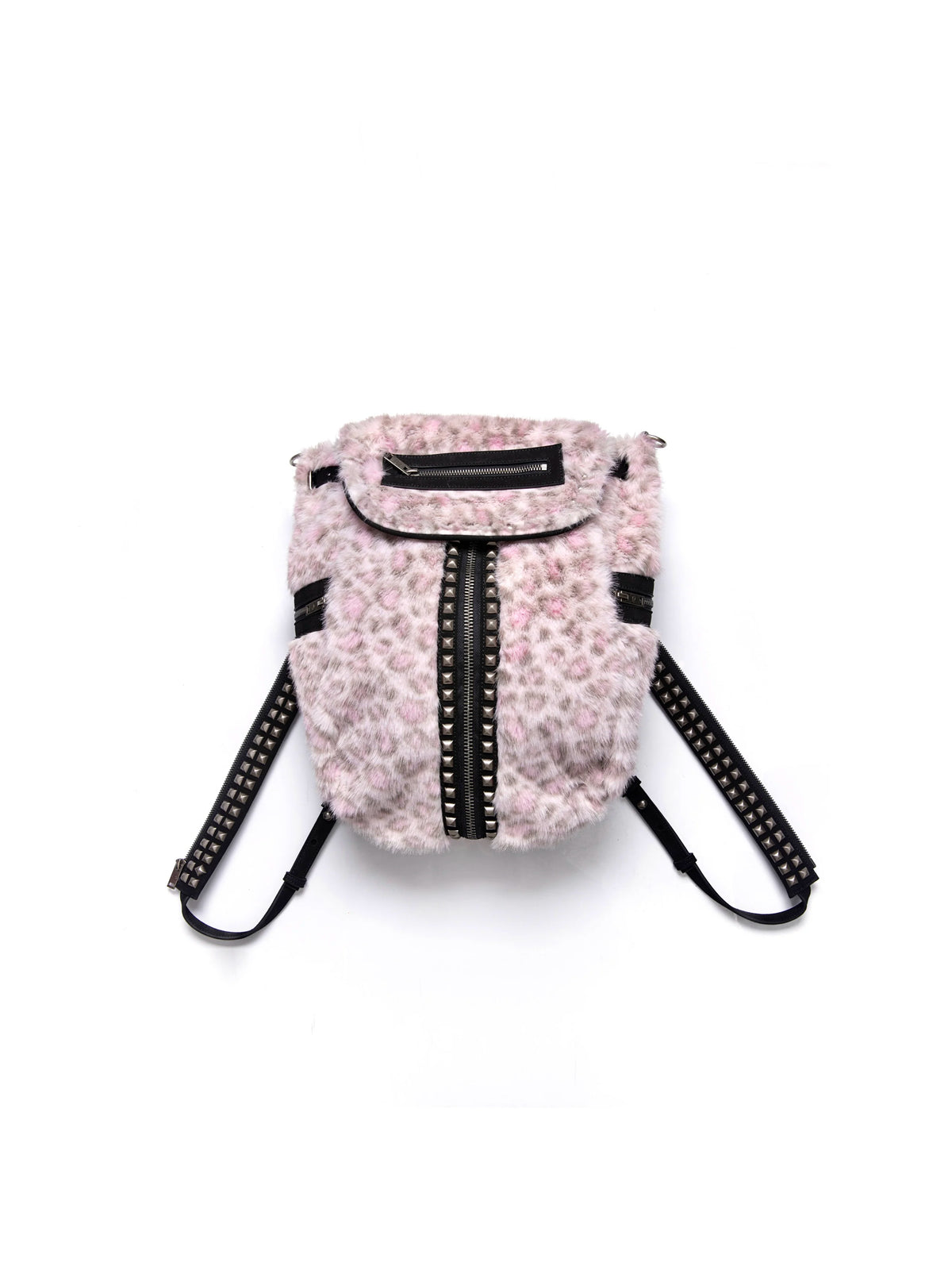 Archive Leopard Faux Fur & Suede Studded Backpack