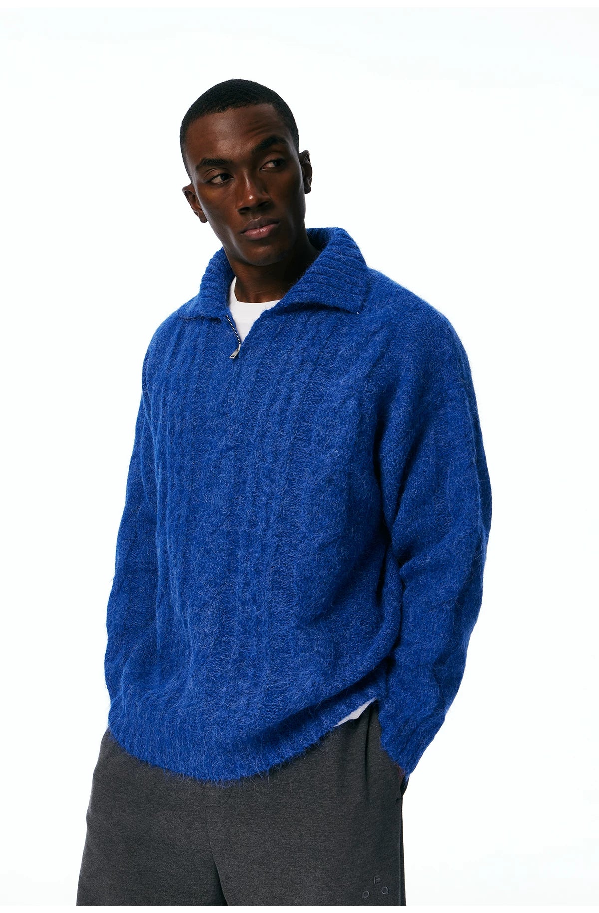 Men's Cable-Knit Half-Zip Sweater product photo