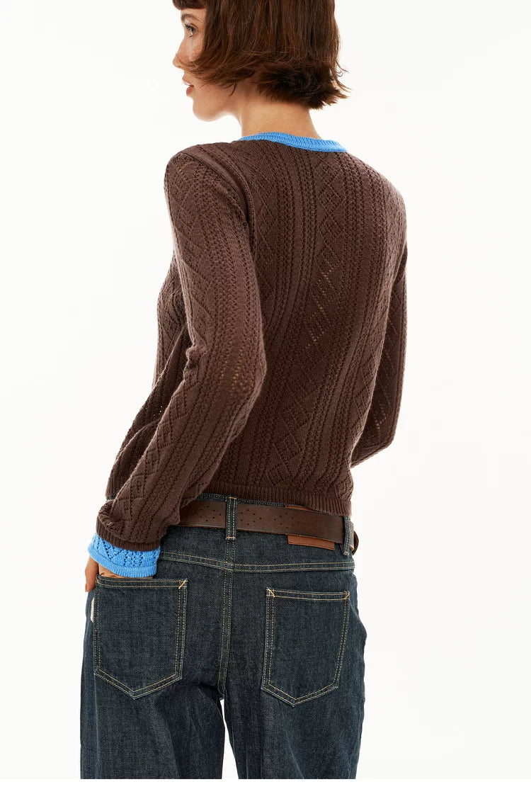 Faux-Layered Argyle Wool Cardigan - 360 view 3