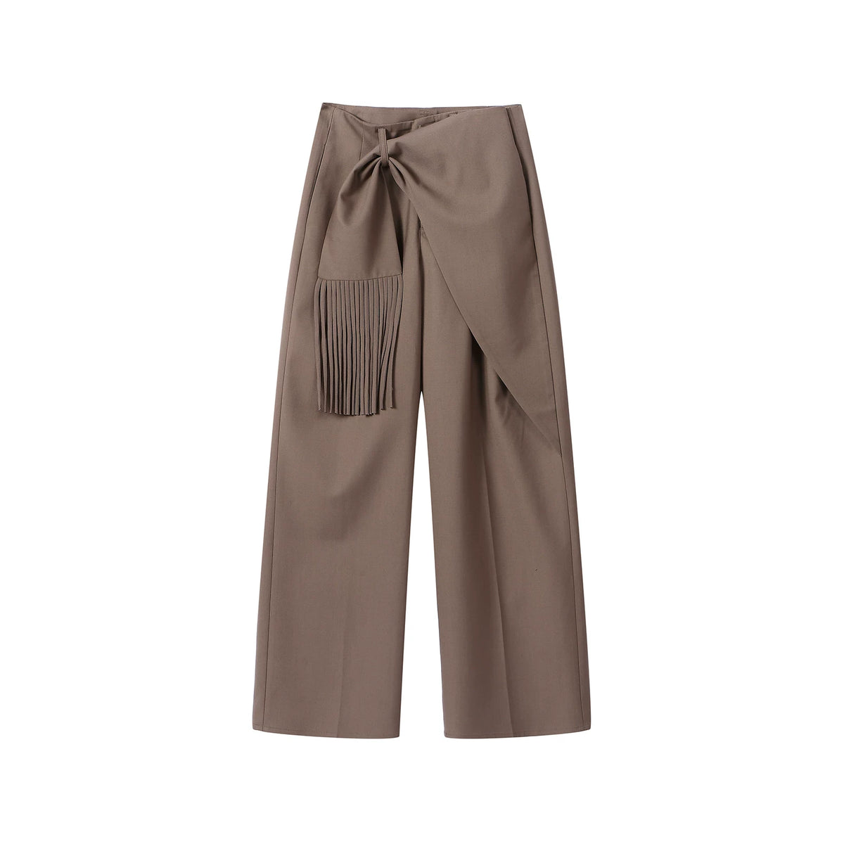 Fringed Belt Tailored Trousers