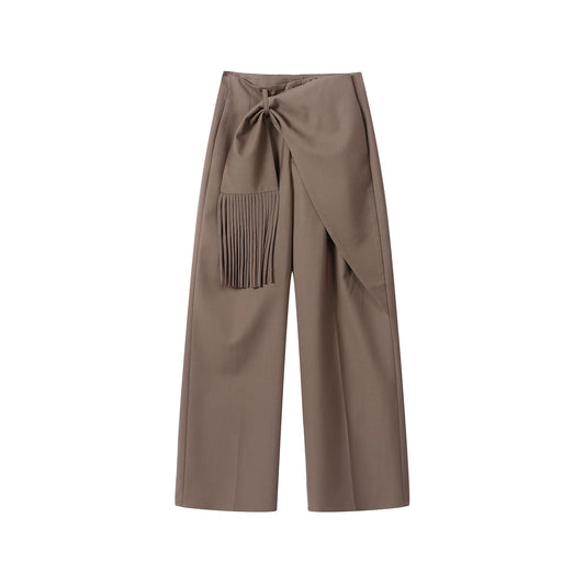 Fringed Belt Tailored Trousers