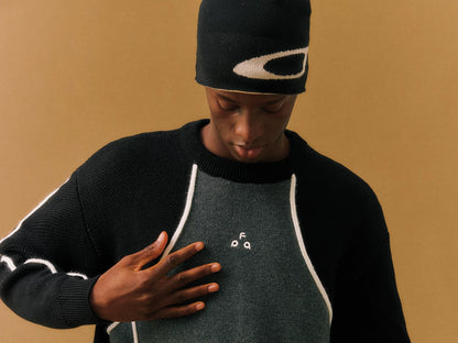 FPA Contrast Texture Arc Crew Sweater