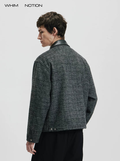 Whimnotion 25AW Wool Detroit Leather-Collar Jacket