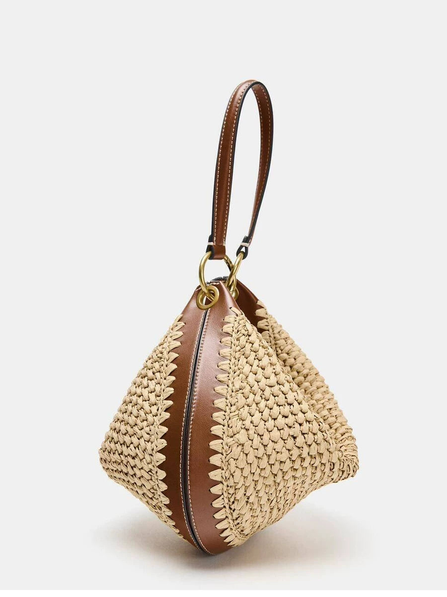 Woven Crescent Tote Bag detail 4