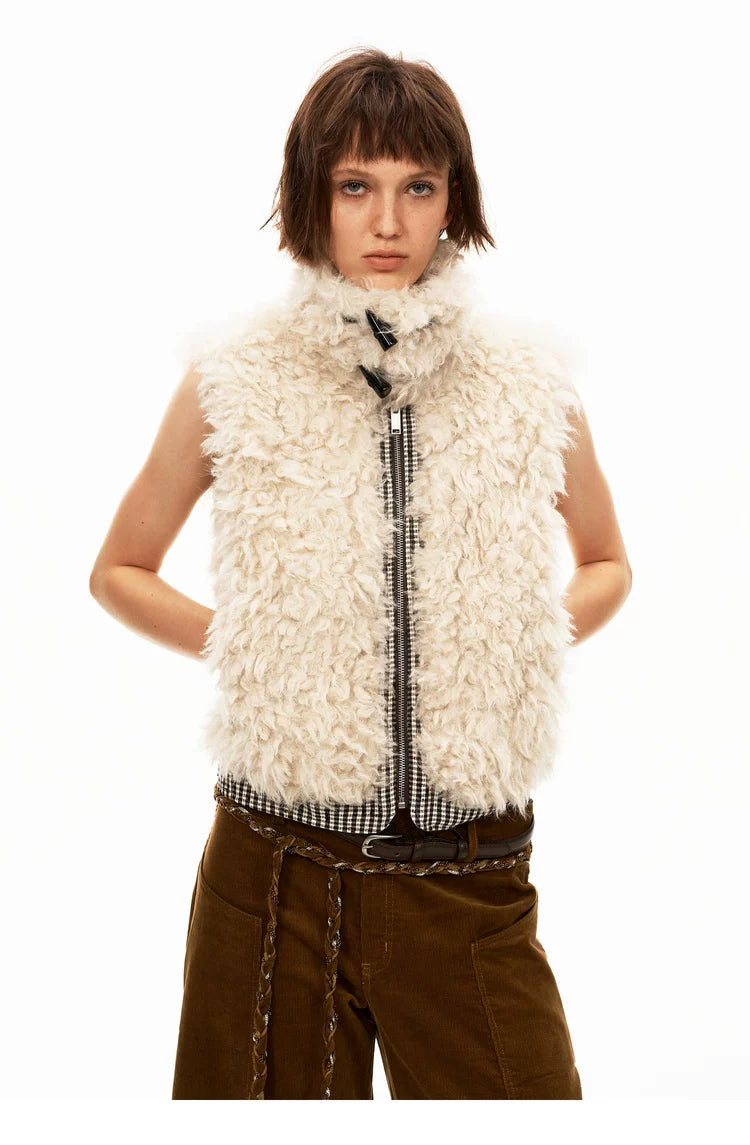 Reversible Check Fleece Vest - 360 view 10