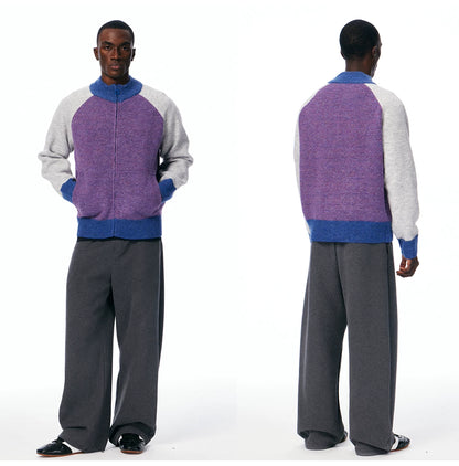 Men's Color-Block Zip Knit Cardigan product photo