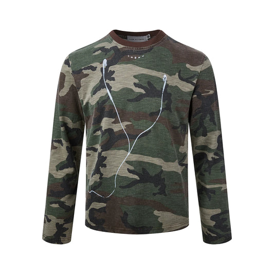 Camouflage Printed Long Sleeve T-Shirt, Product front view