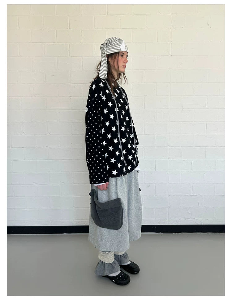 All-Over Star Print Relaxed Sweatshirt