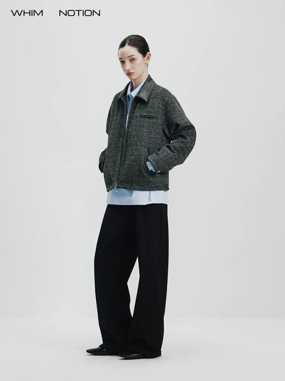 Whimnotion 25AW Wool Detroit Leather-Collar Jacket