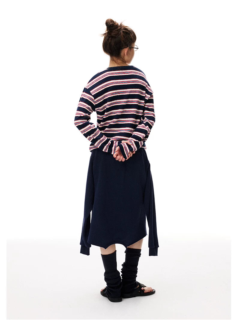 Striped V-Neck Knit Sweater