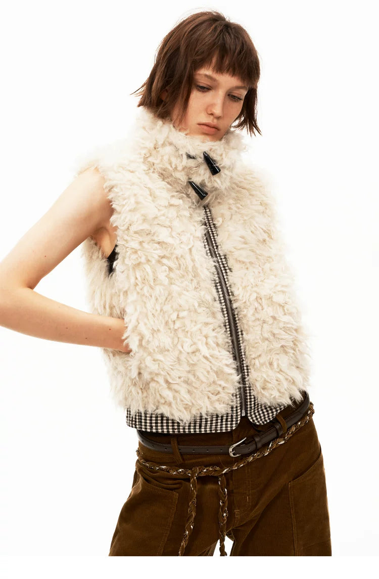 Reversible Check Fleece Vest - 360 view 9
