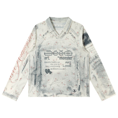 Printed Raglan Long Sleeve T-Shirt