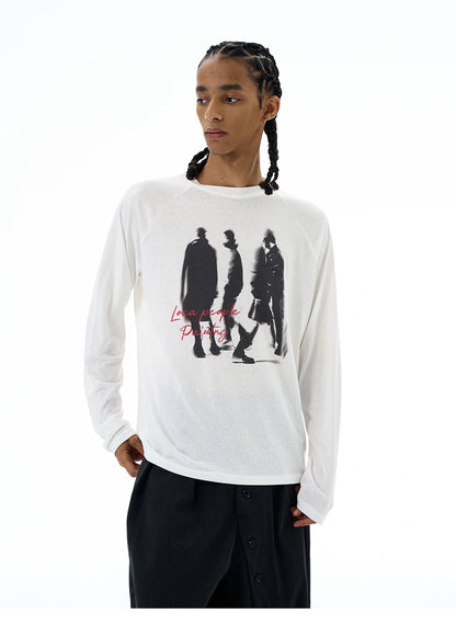 White graphic T-shirt, front detail