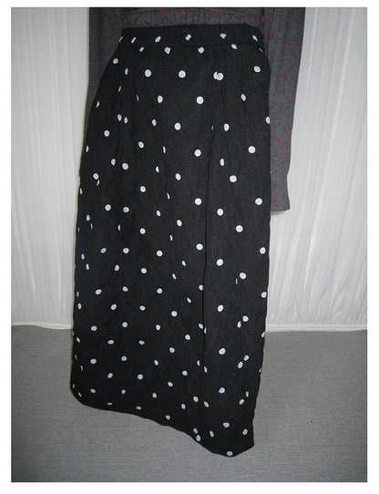 Polka-Dot High-Waist Midi Skirt