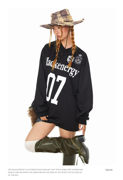 Number 07 V Neck Long Sleeve T-Shirt
