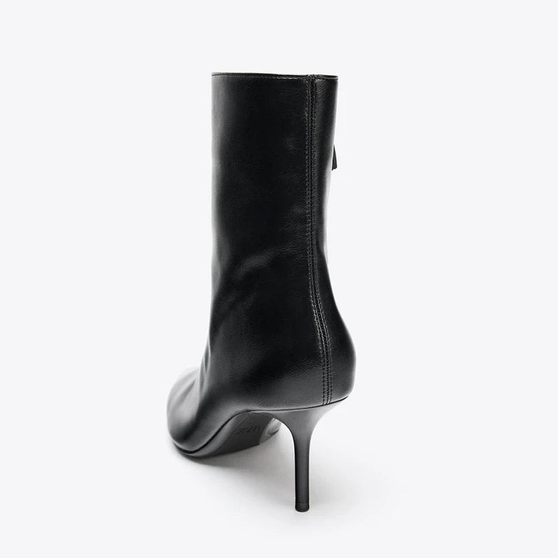 Women's Textured Pointed Toe Stiletto Ankle Boots
