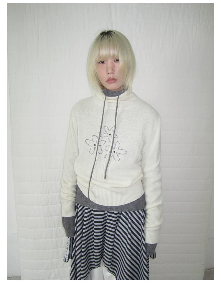 Heather Grey Half Zip Knit Sweater