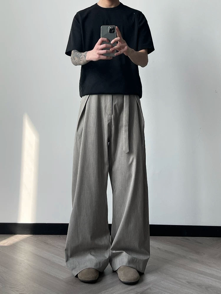 Architectural Pleated Wide-Leg Trousers