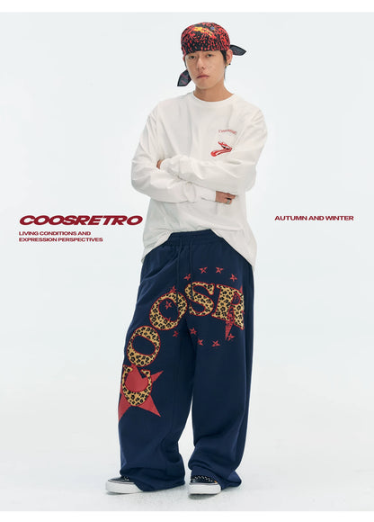 Graphic Star Embroidered Sweatpants