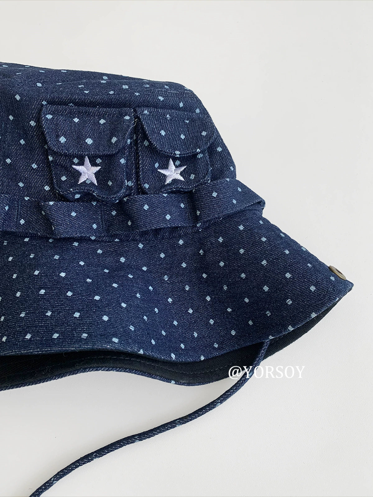 Women's Vintage Navy Star Bucket Hat – Adjustable Sun Protection Hiking, Camping & Fishing Hat