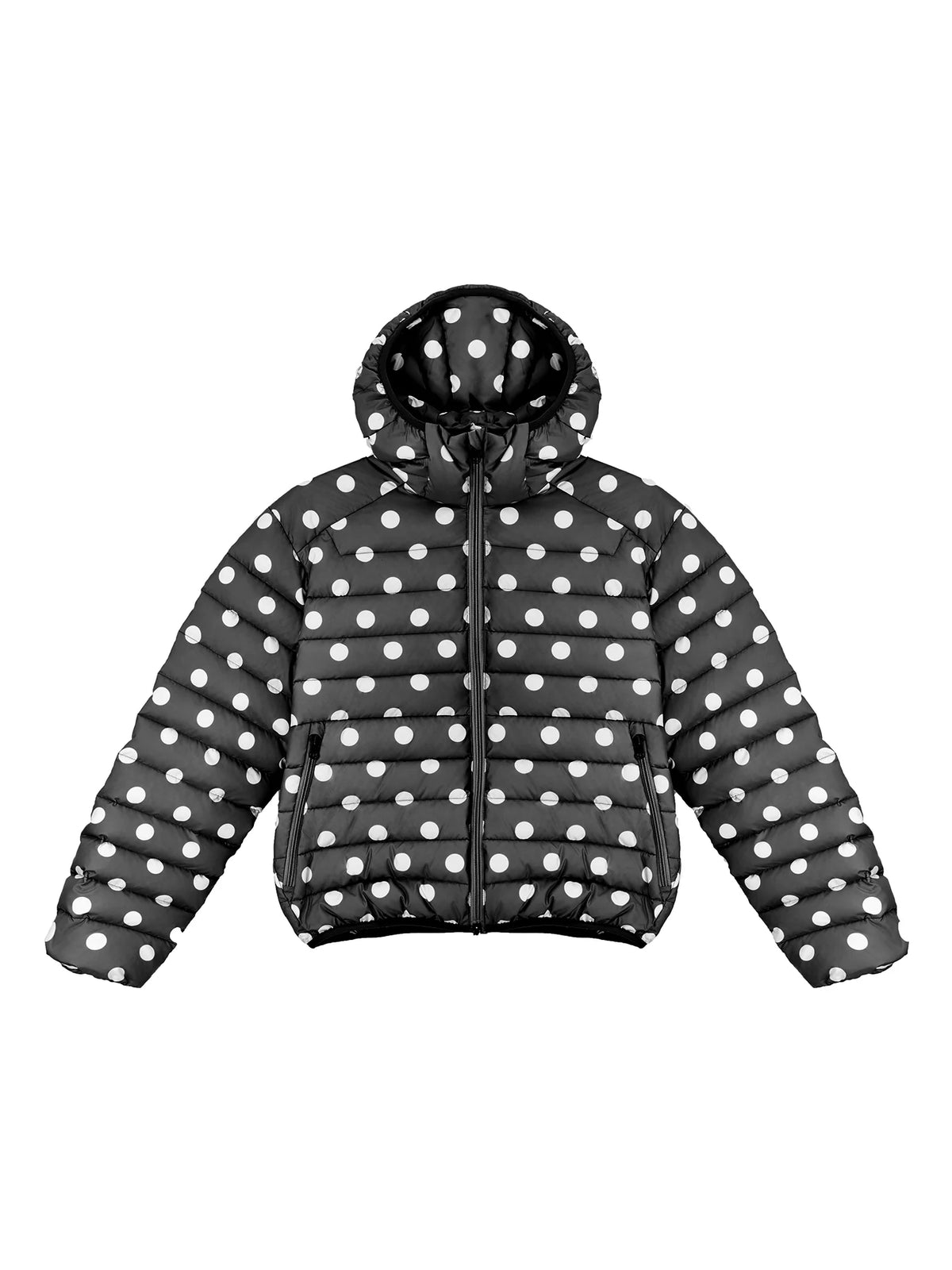 Polka Dot Down Jacket in black