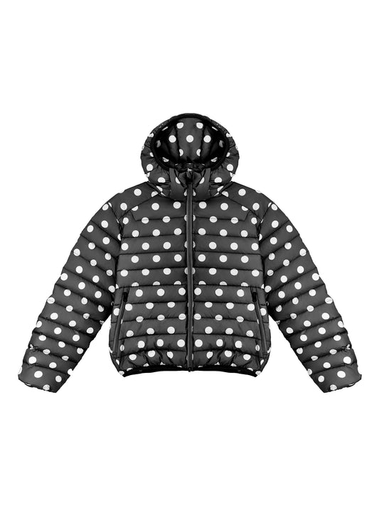 Polka Dot Down Jacket in black