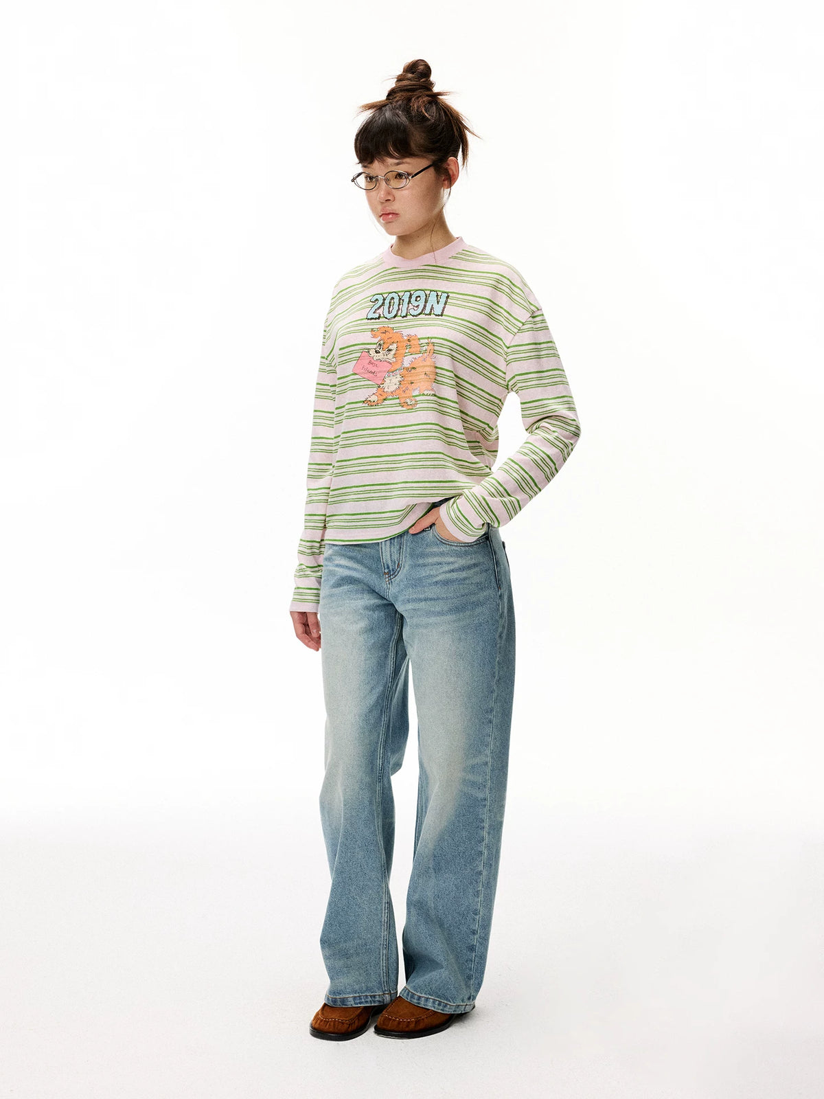 Striped Graphic Long Sleeve T-Shirt