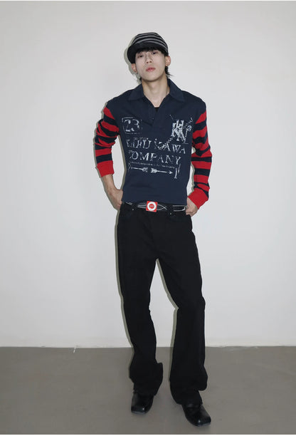 Black jeans, full-length front view on model
