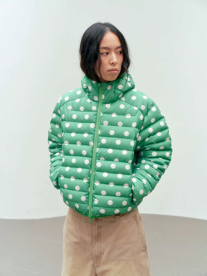 Polka Dot Down Jacket in green