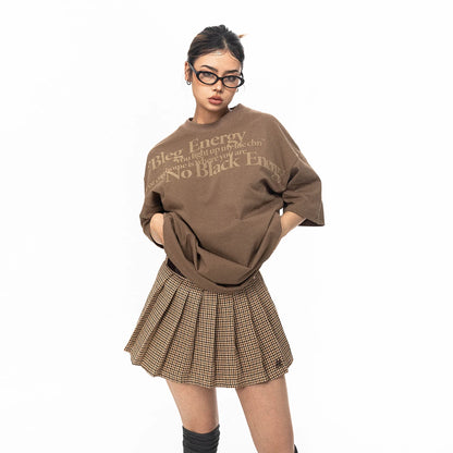 Vintage Letter Print Short Sleeve T-Shirt