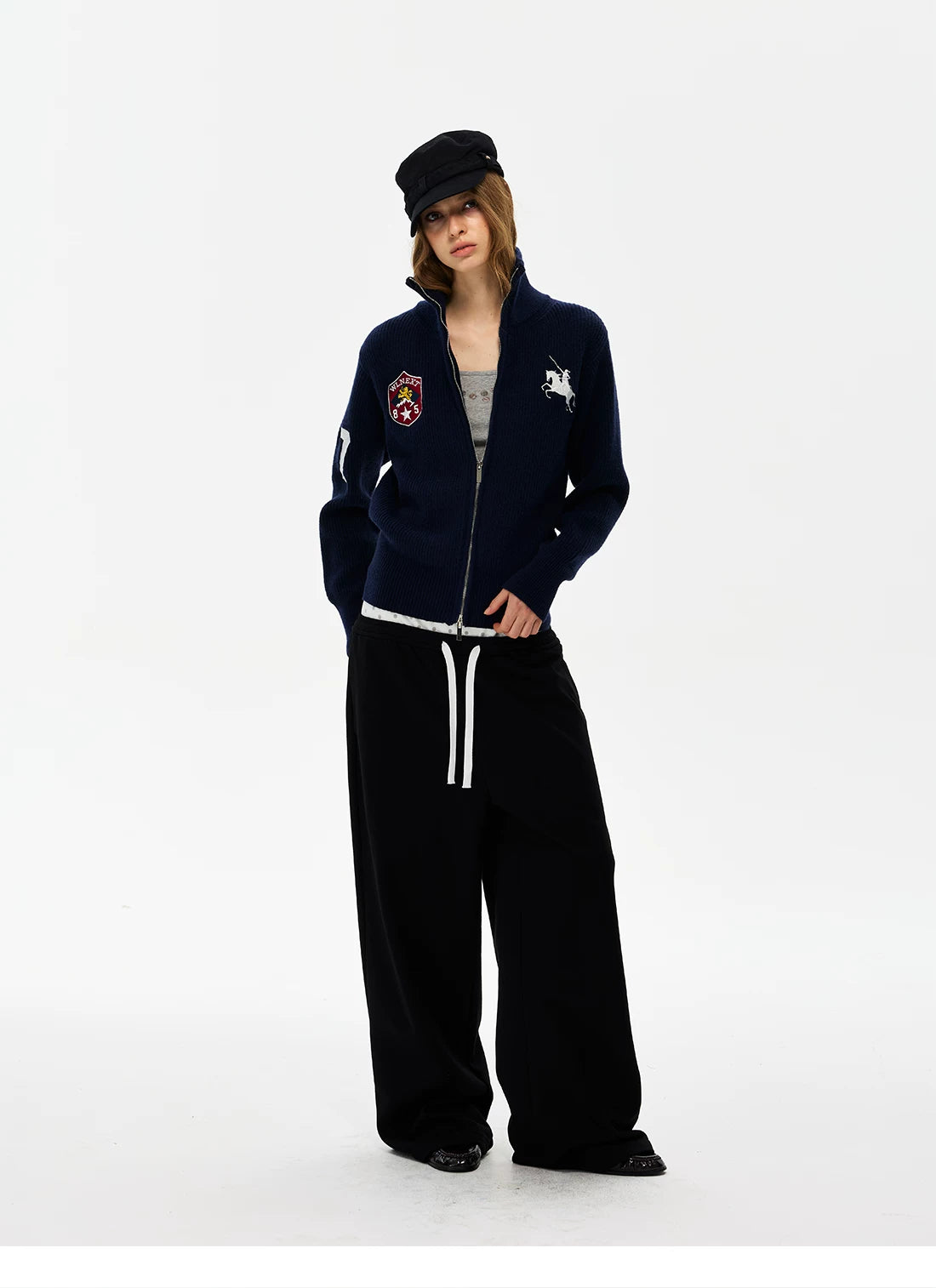 Polka Dot Waist Wide-Leg Sweatpants product photo