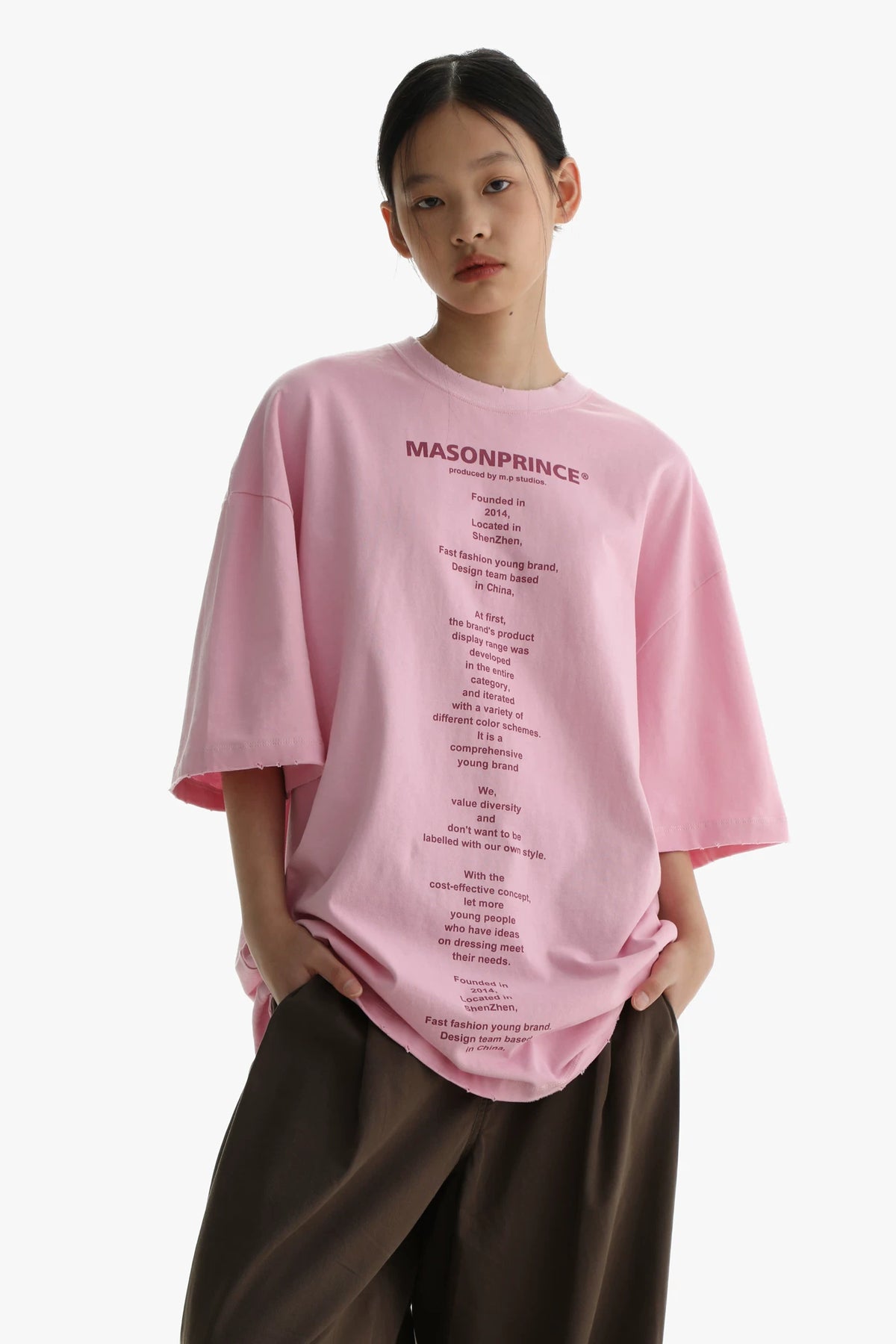 MASONPRINCE Slogan Graphic Cotton T-Shirt