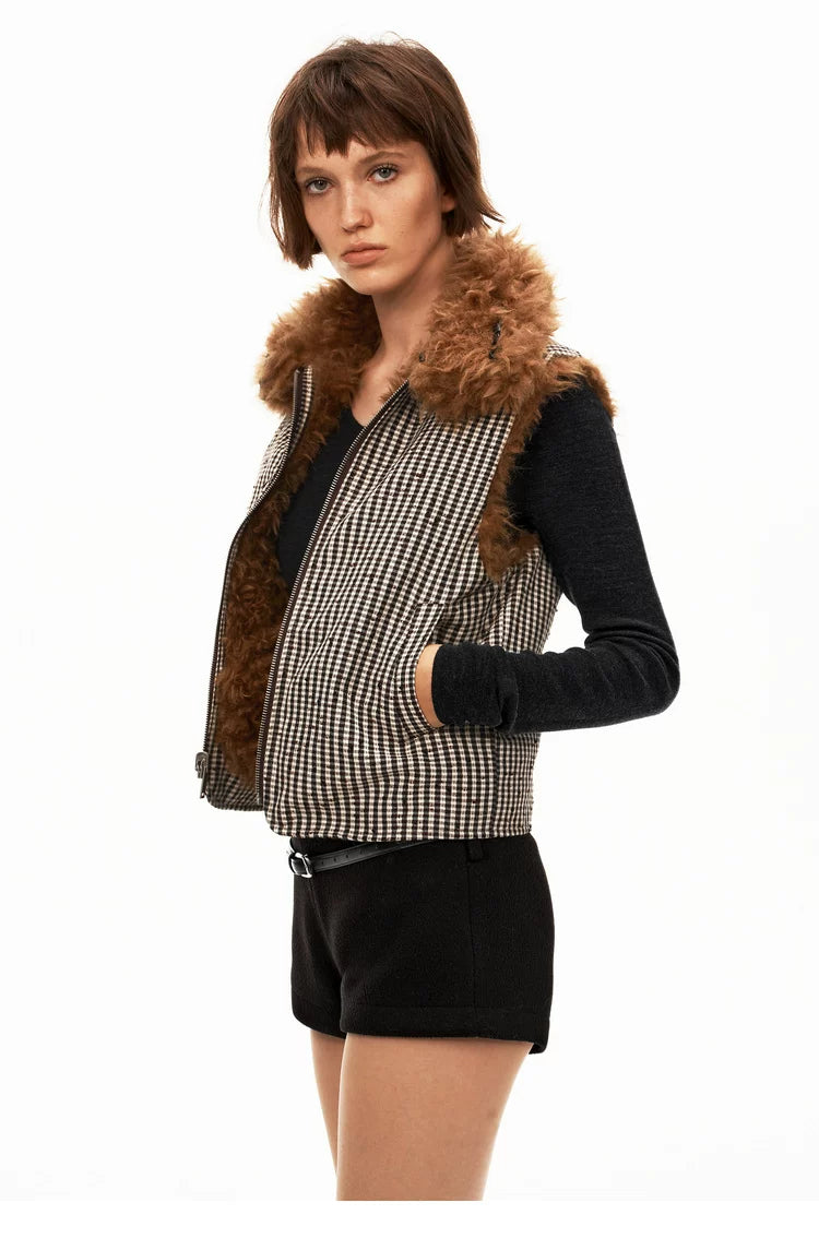 Reversible Check Fleece Vest - 360 view 31