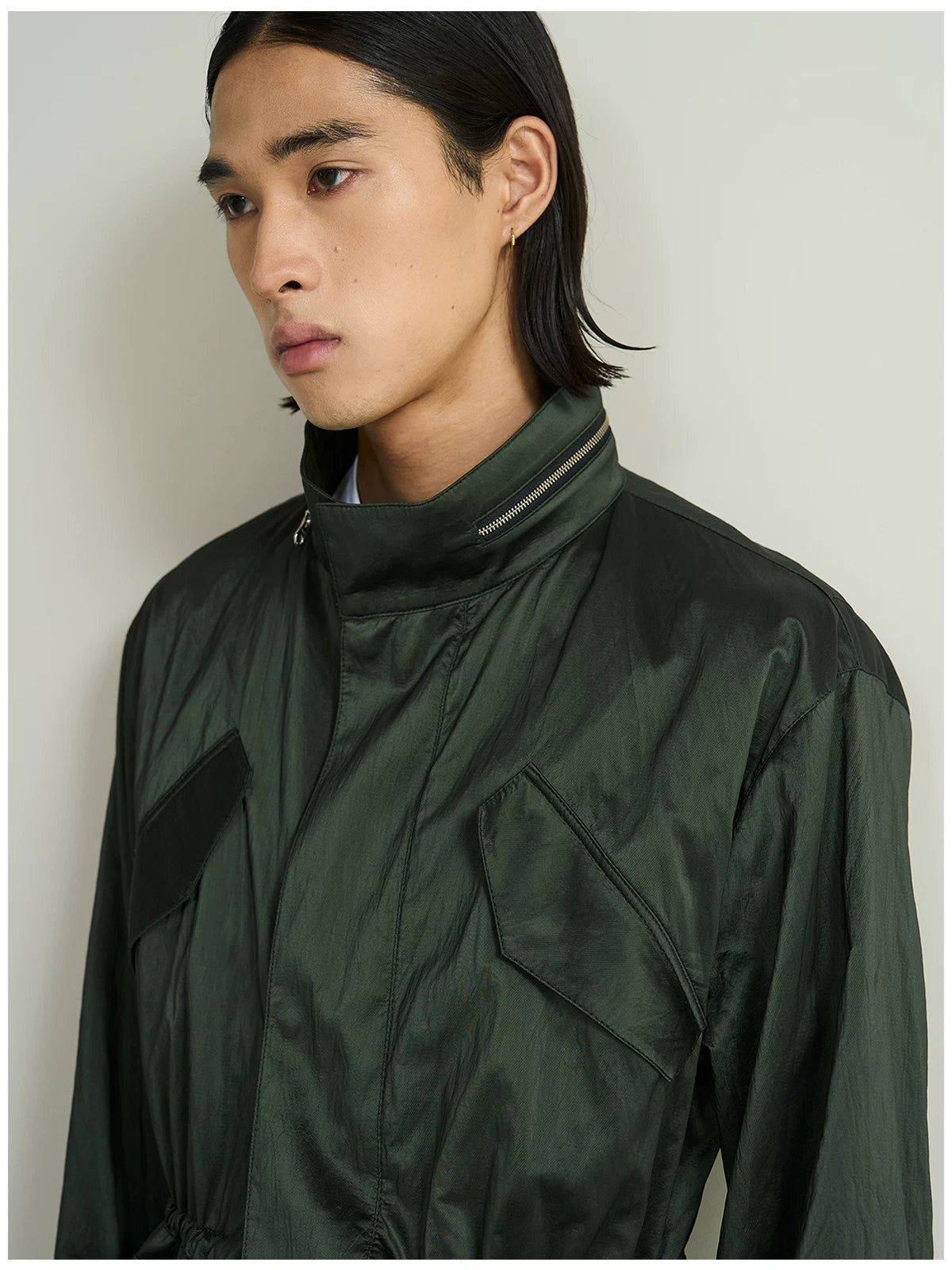 7440 37 1 AW26 Washed Metallic M65 Drawstring Jacket