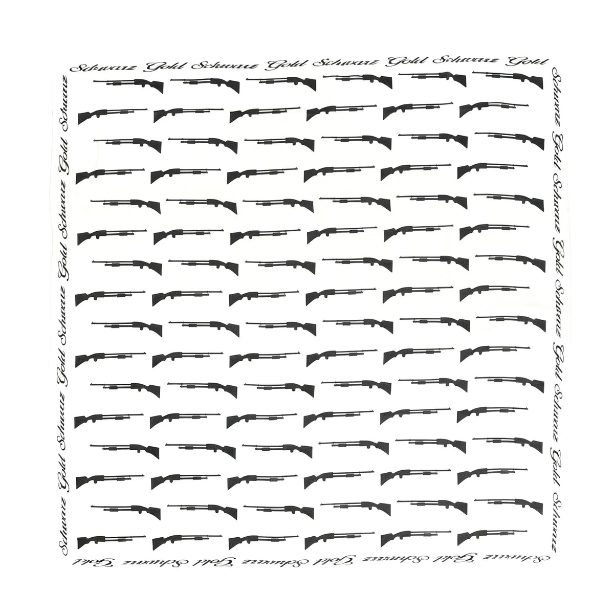 Black and White Rifle Print Multi-Way Scarf flat lay