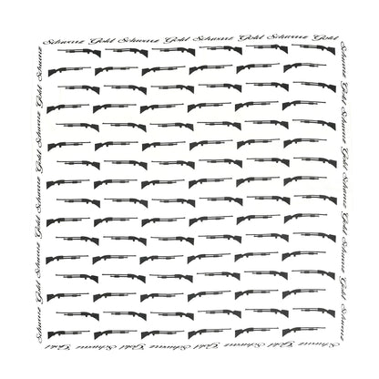Black and White Rifle Print Multi-Way Scarf flat lay