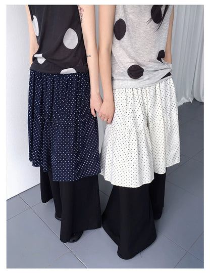 Polka Dot Wide-Leg Pants