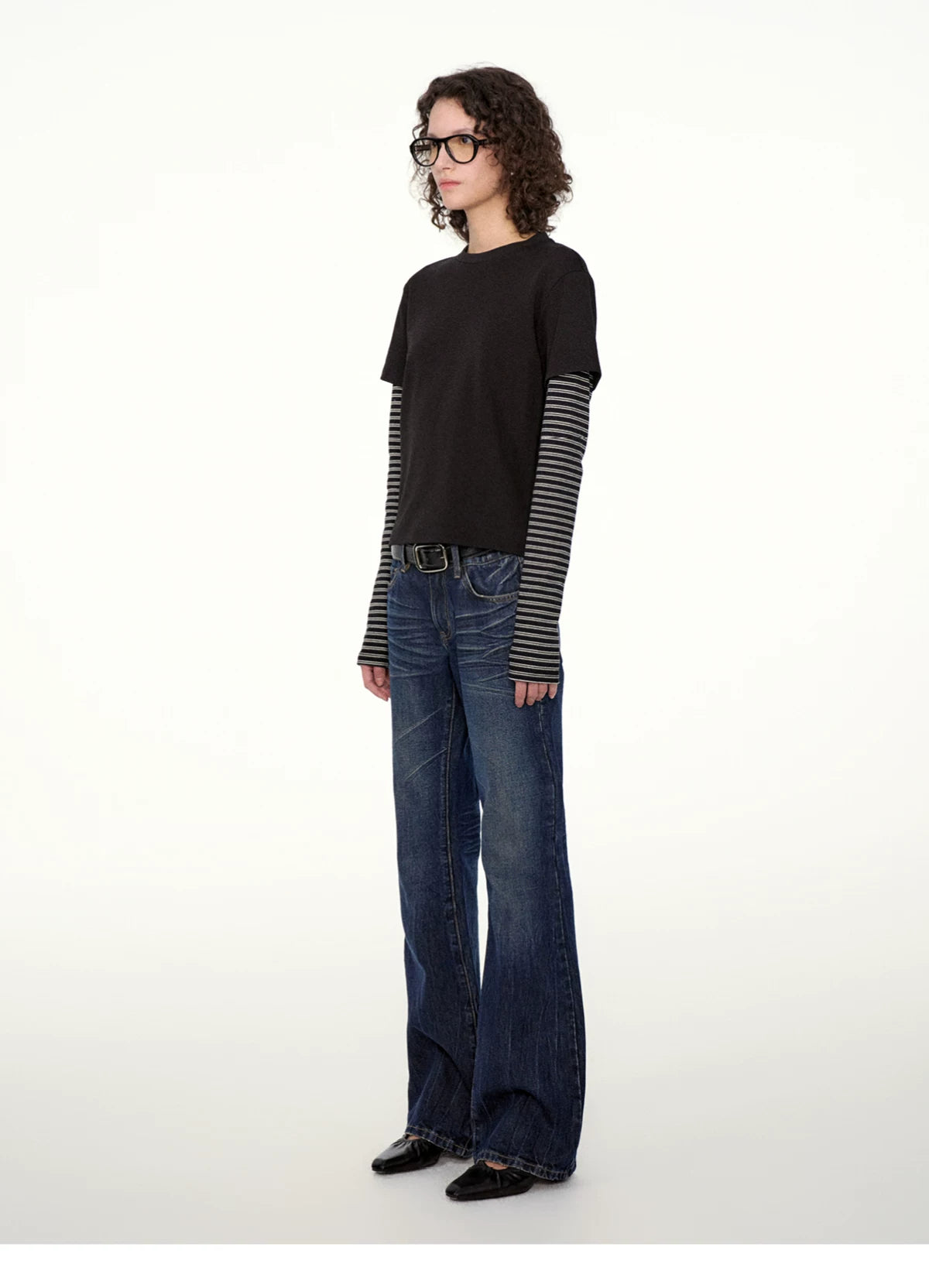Layered Contrast Stripe Top