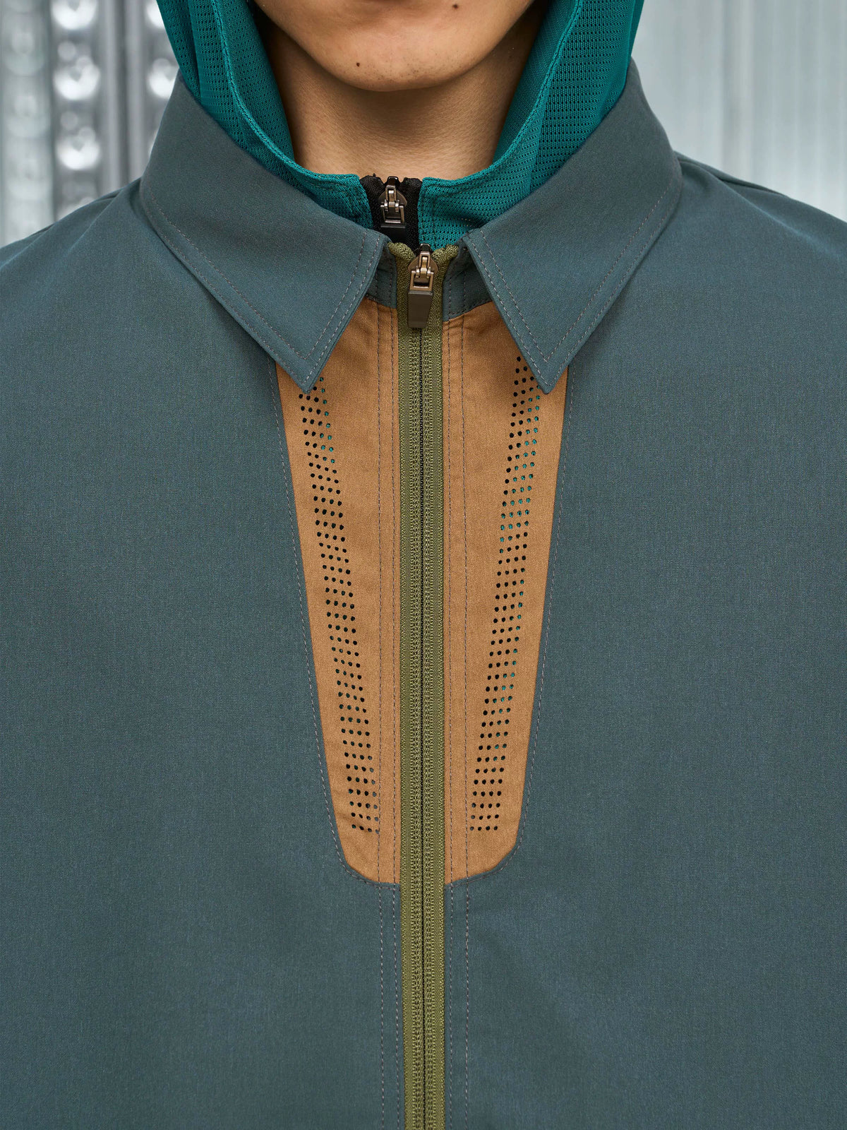 7440 37 1 Laser-Cut Zip-Up Shirt Jacket