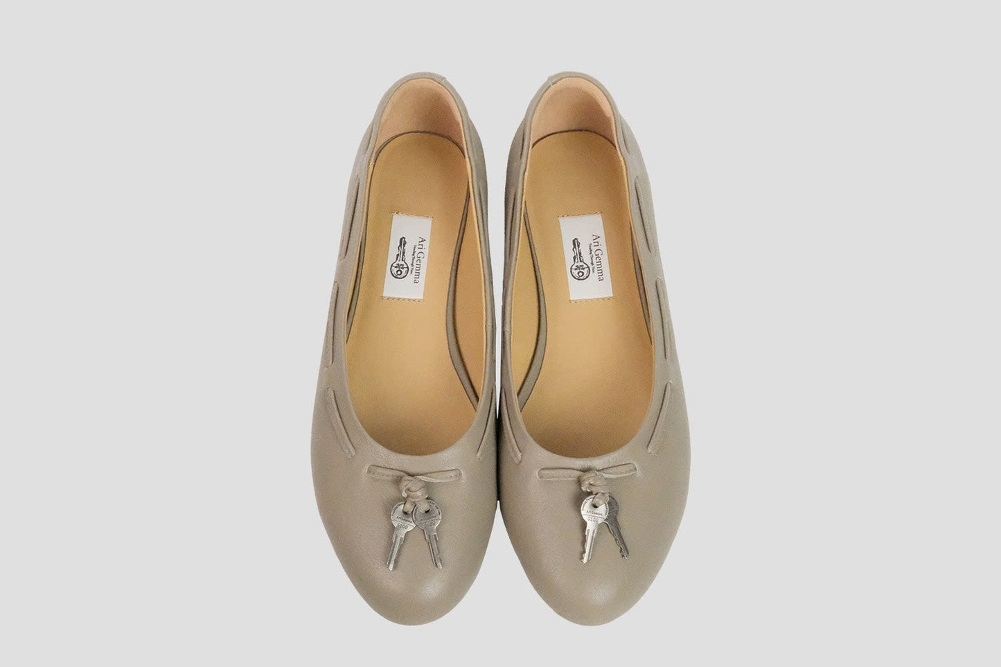 Vintage Key Embellished Ballet Flats