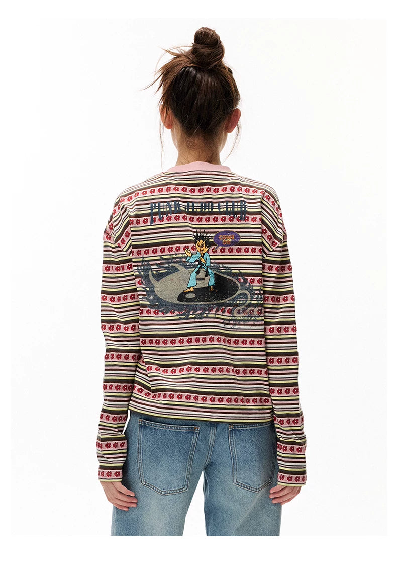 Striped Graphic Knit Sweater