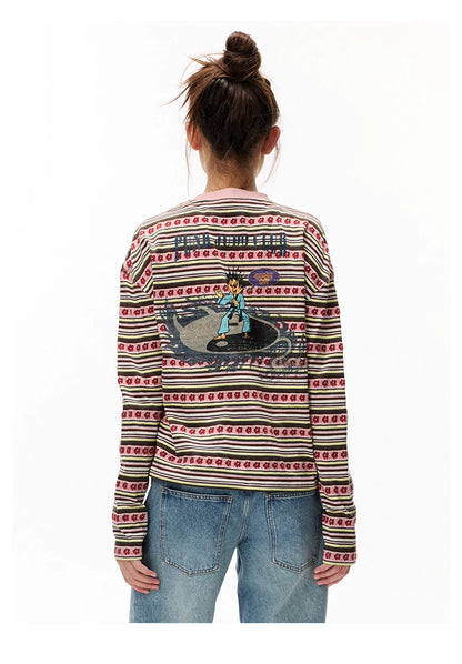 Striped Graphic Knit Sweater