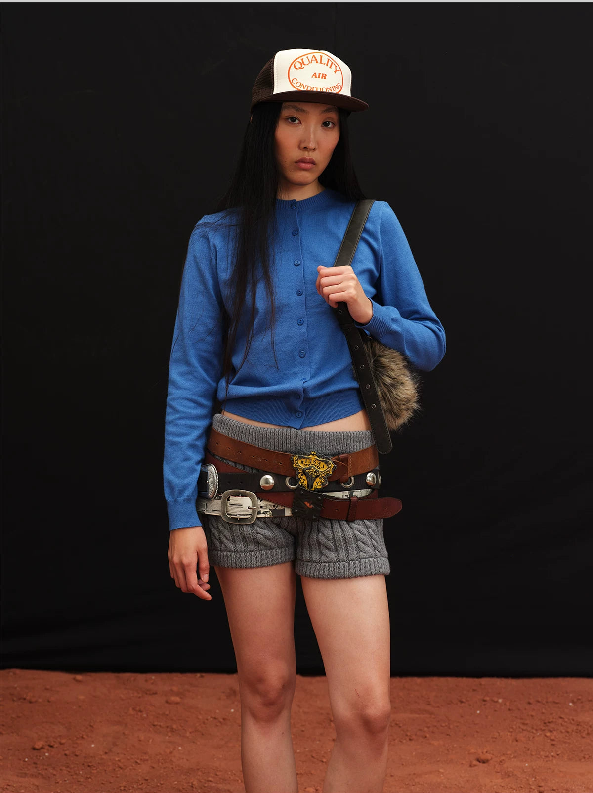 Fine-Knit Crew-Neck Cardigan