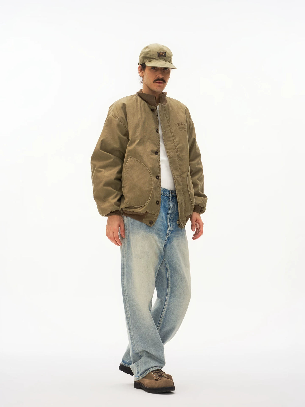 Washed Insulated Deck Jacket in khaki