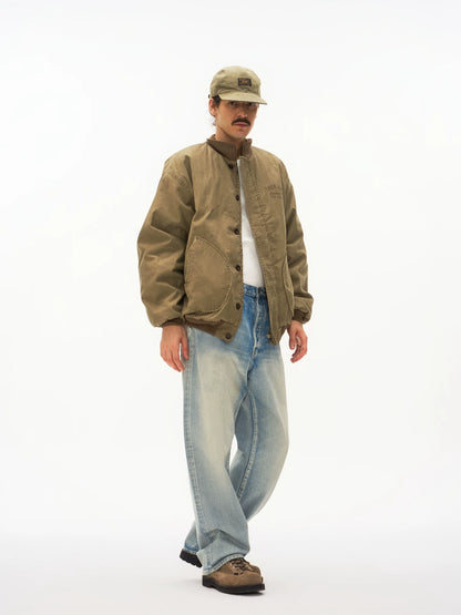 Washed Insulated Deck Jacket in khaki