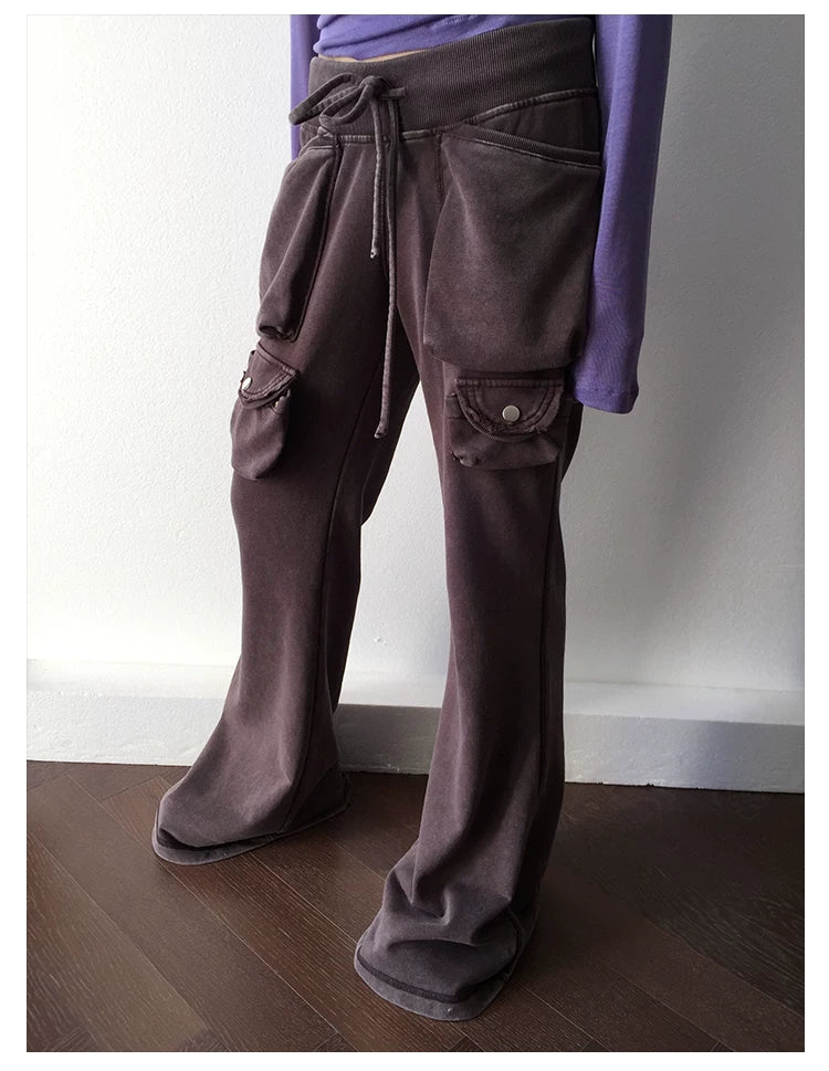 Gewaschene Utility-Flared-Hose mit Kordelzug
