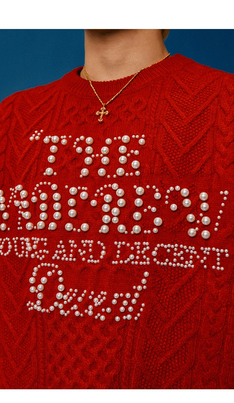 Pearl Letter Knit Sweater